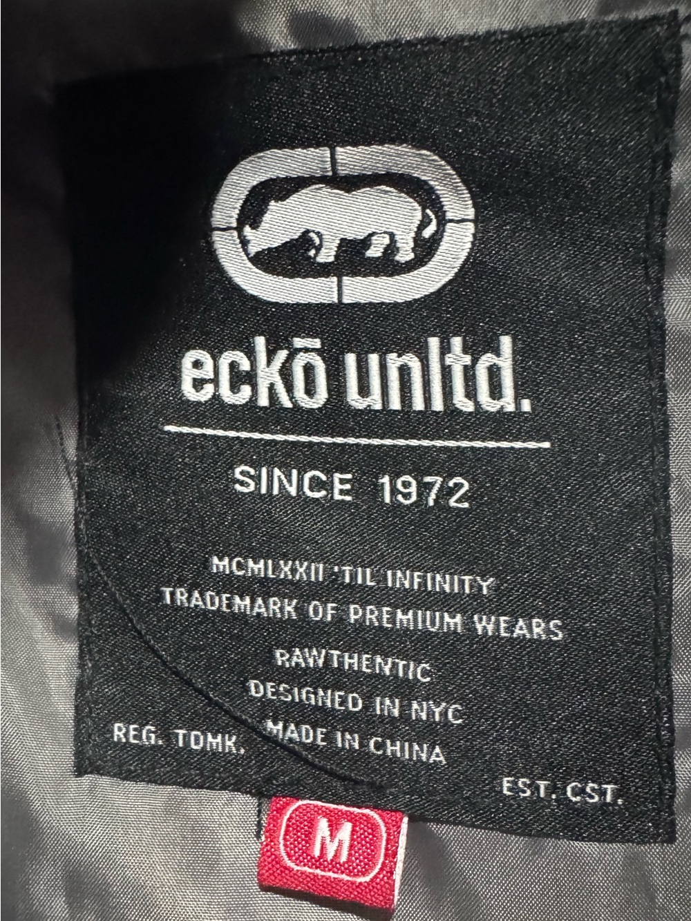 Ecko Unlimited Black & Gray Logo Quilted Hooded Vest - Picture 2 of 6